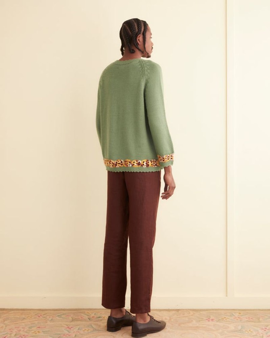 BODE New York Daisy Garland Sweater | Knitwear