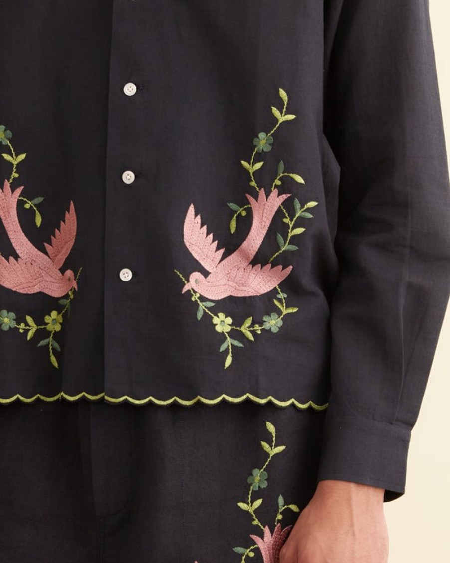 BODE New York Rosefinch Long Sleeve Shirt | Shirts