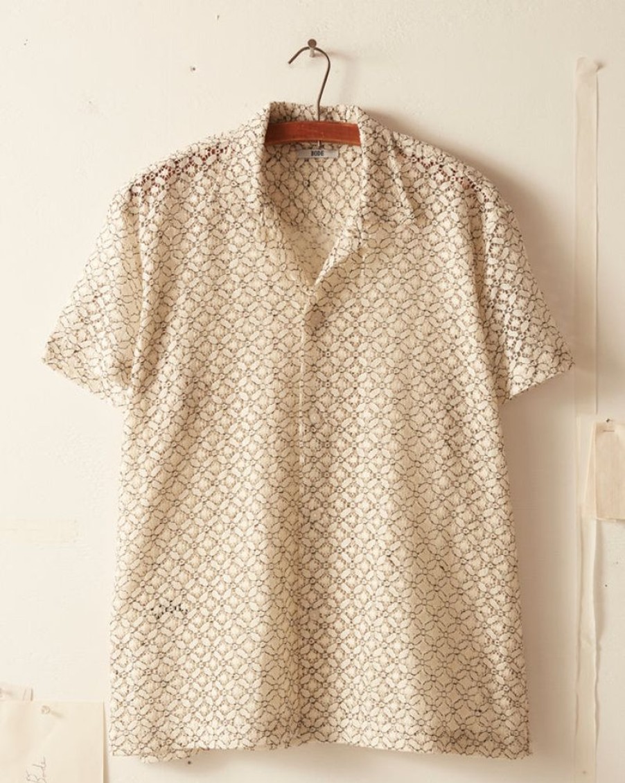 BODE New York Petal Lace Short Sleeve Shirt | Shirts