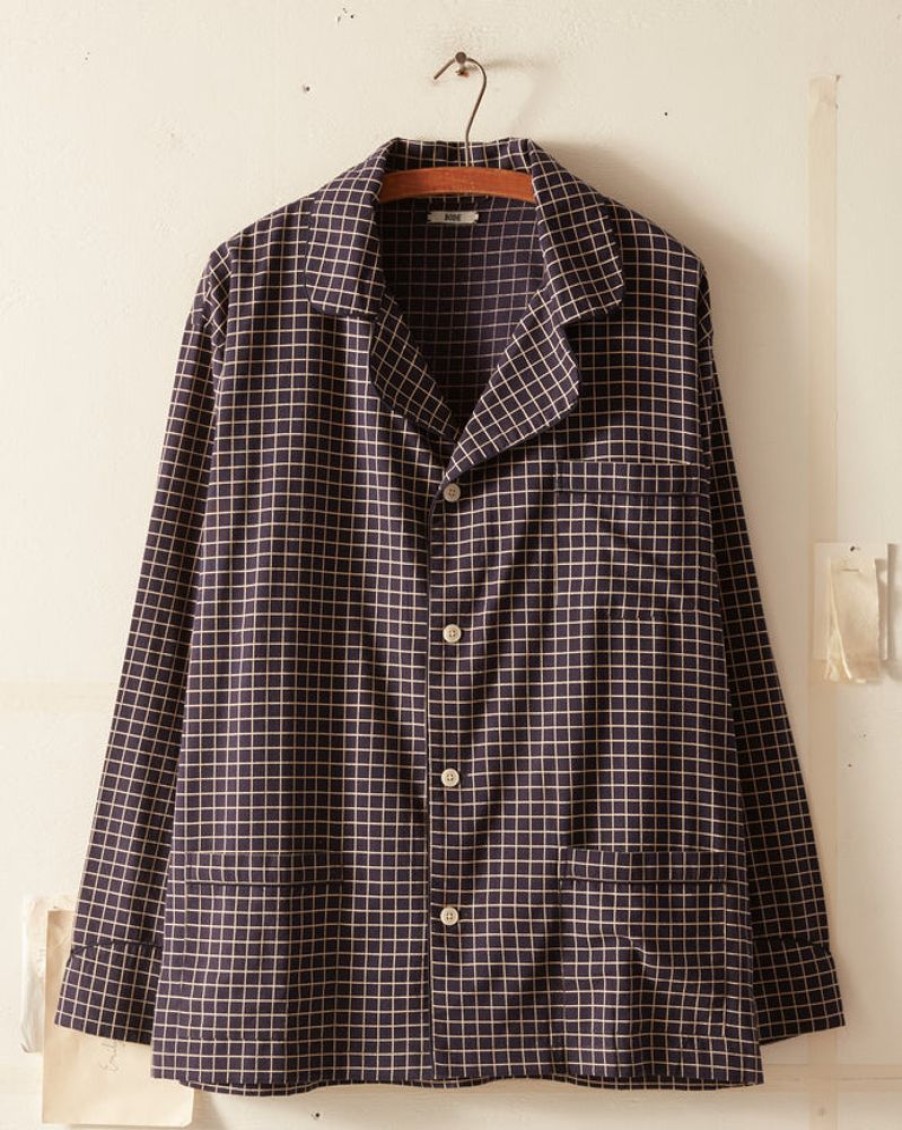 BODE New York Midnight Grid Pajama Shirt | Shirts