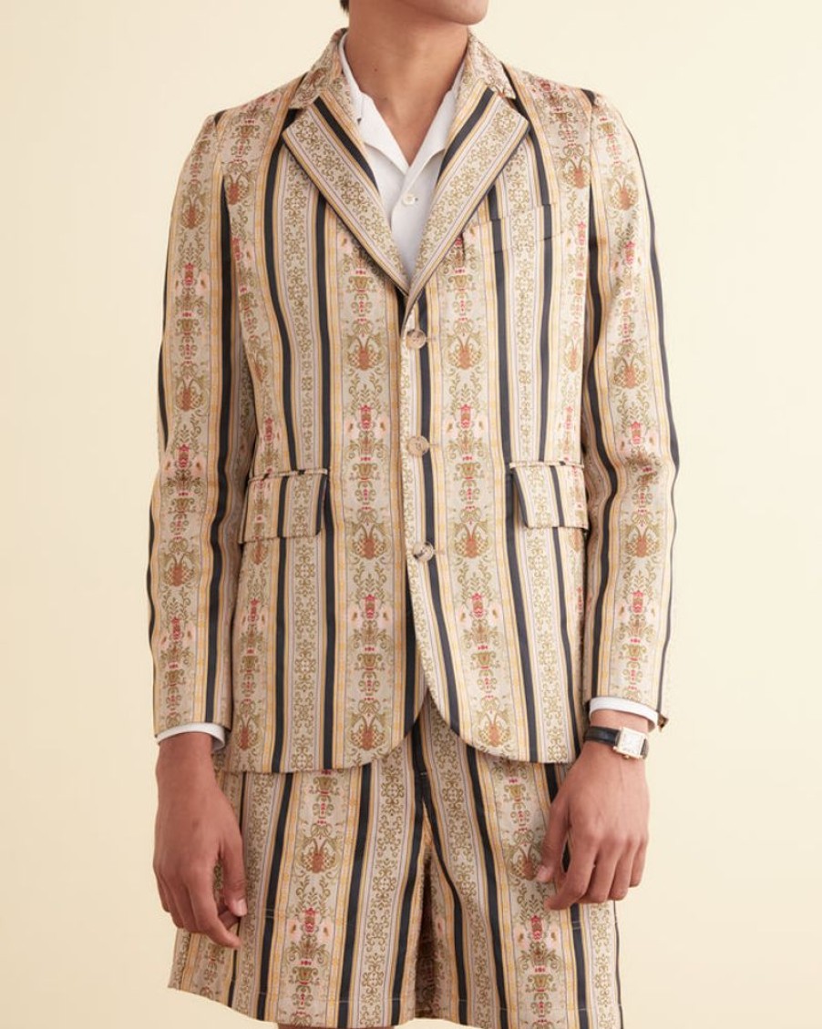 BODE New York Floret Brocade Single-Breasted Suit Jacket | Outerwear