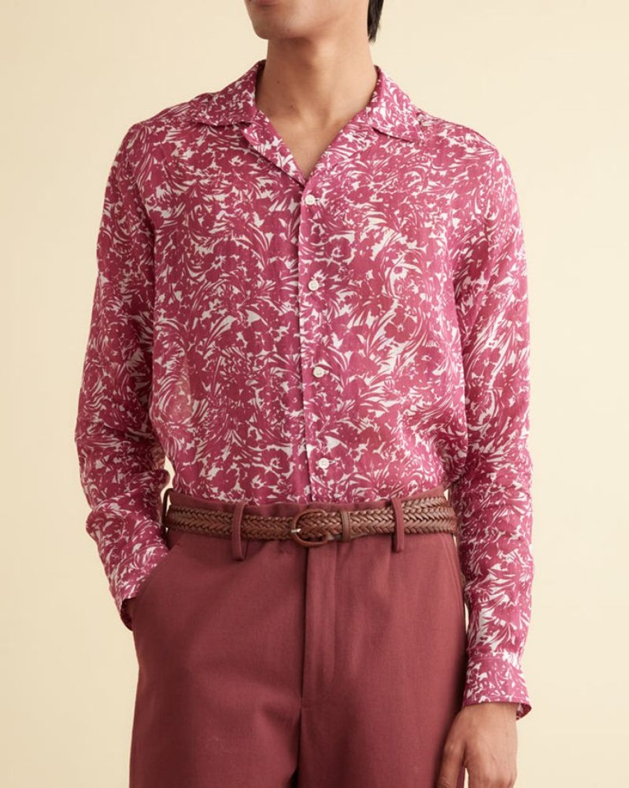 BODE New York Hibiscus Spray Long Sleeve Shirt | Shirts