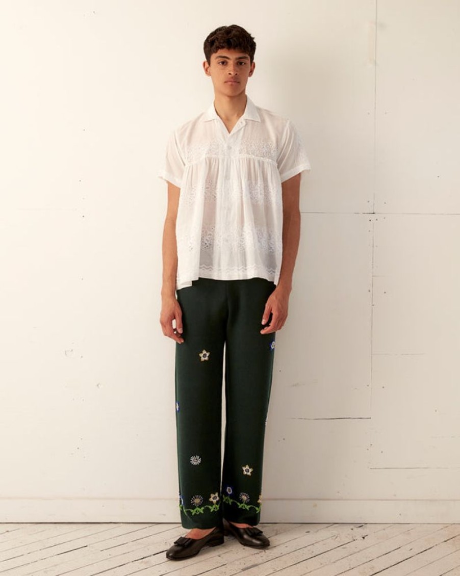 BODE New York Daisy Garden Joggers - Green | Trousers & Pants