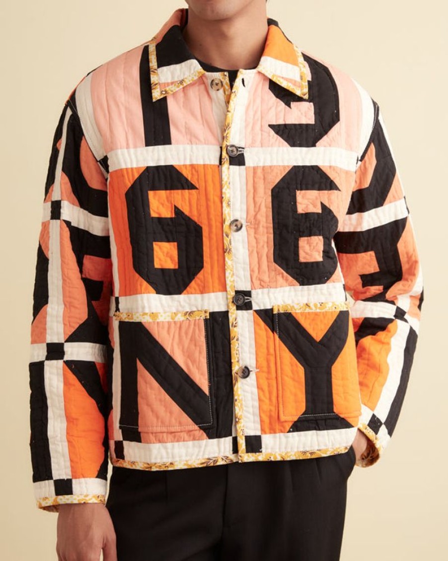 BODE New York Letter Block Quilt Jacket | Outerwear