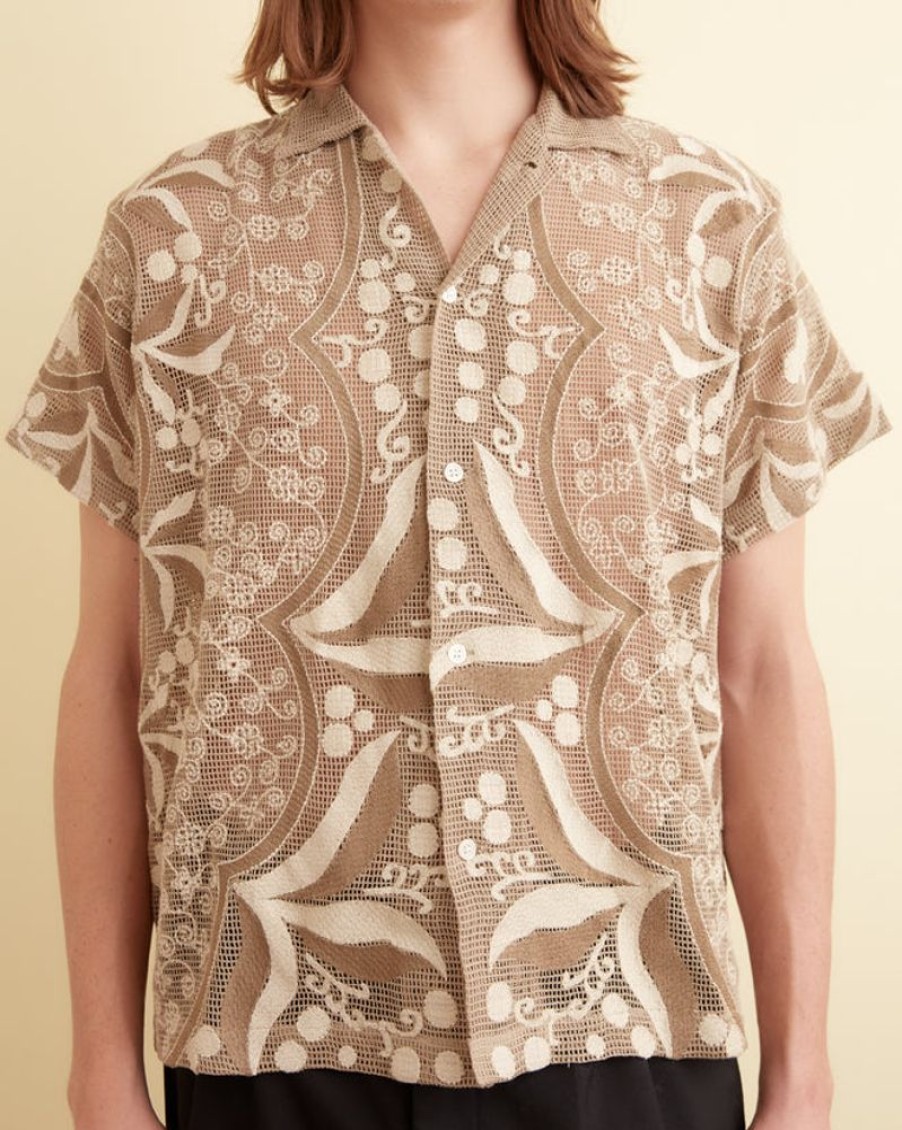 BODE New York Filet Filigree Short Sleeve Shirt | Shirts