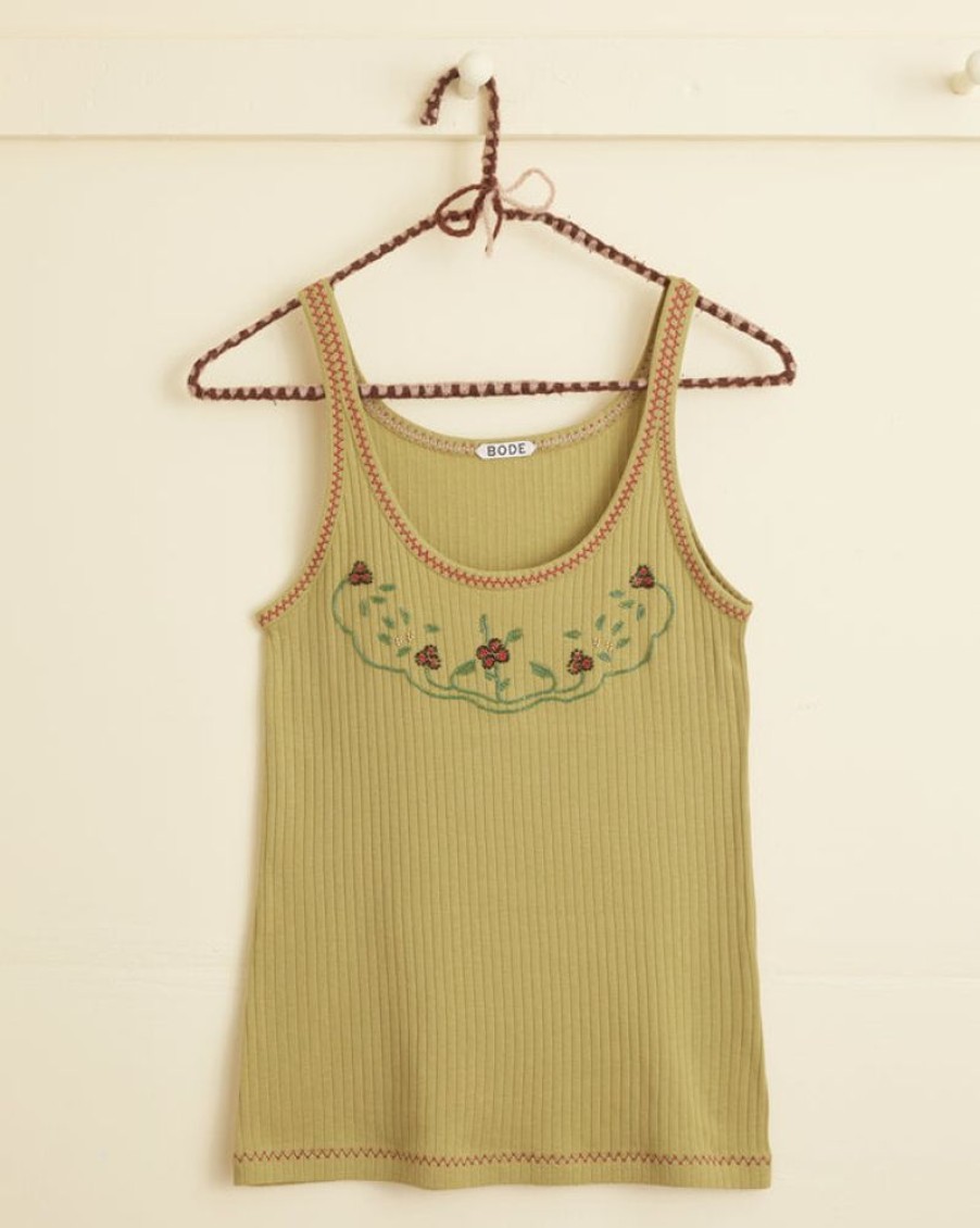 BODE New York Beaded Dahlia Tank | Cut And Sew