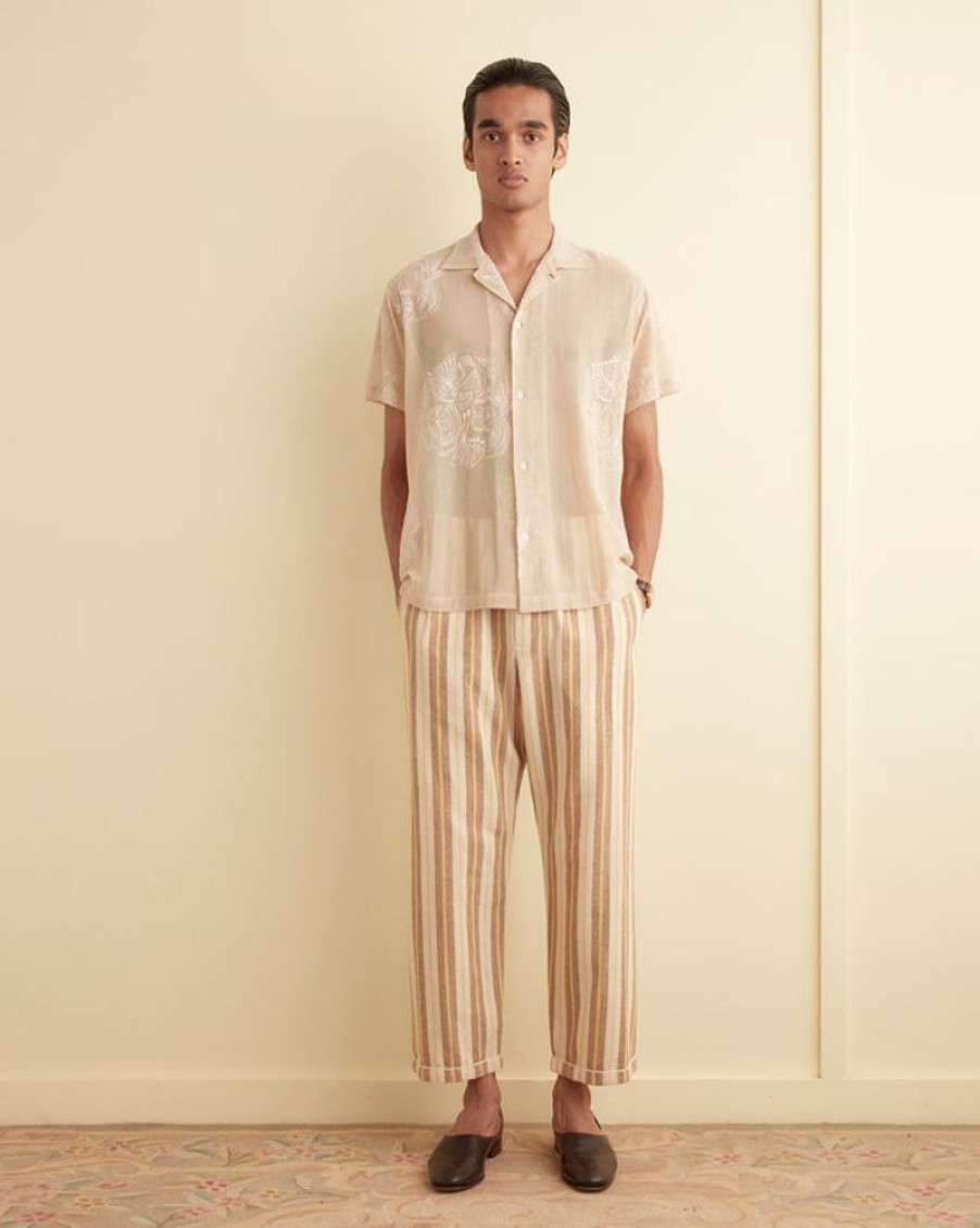 BODE New York Blonde Stripe Pajama Pants | Trousers & Pants