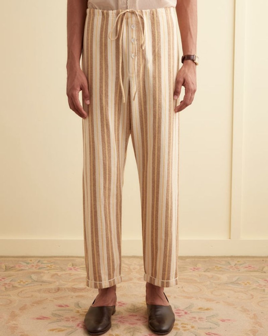 BODE New York Blonde Stripe Pajama Pants | Trousers & Pants