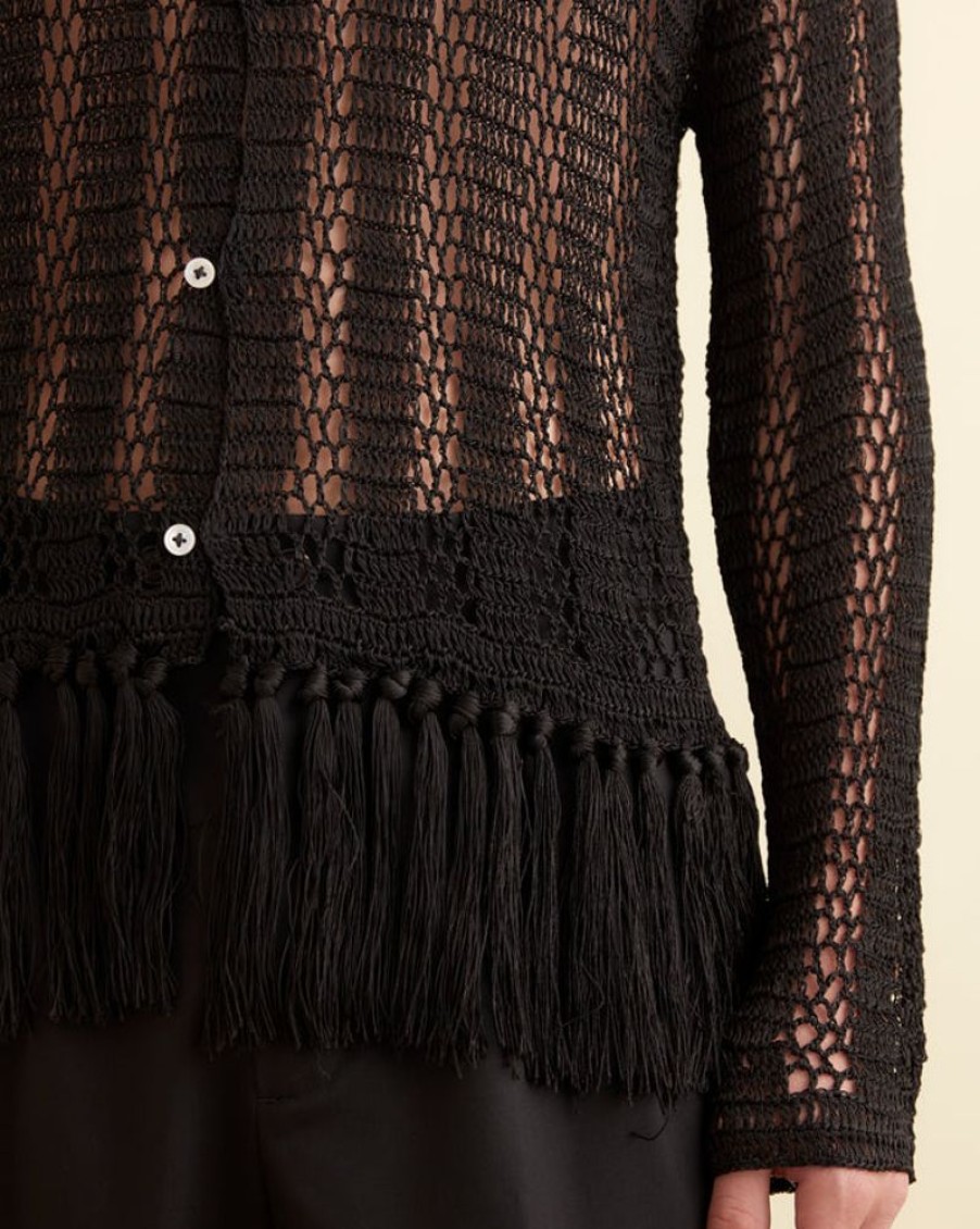 BODE New York Crochet Fringe Shirt | Knitwear