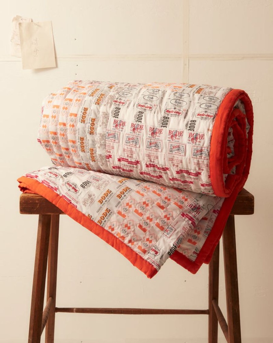 BODE New York Clinton Street Label Quilt | Home Goods