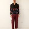 BODE New York Beaded Poppy Long Sleeve Shirt | Shirts