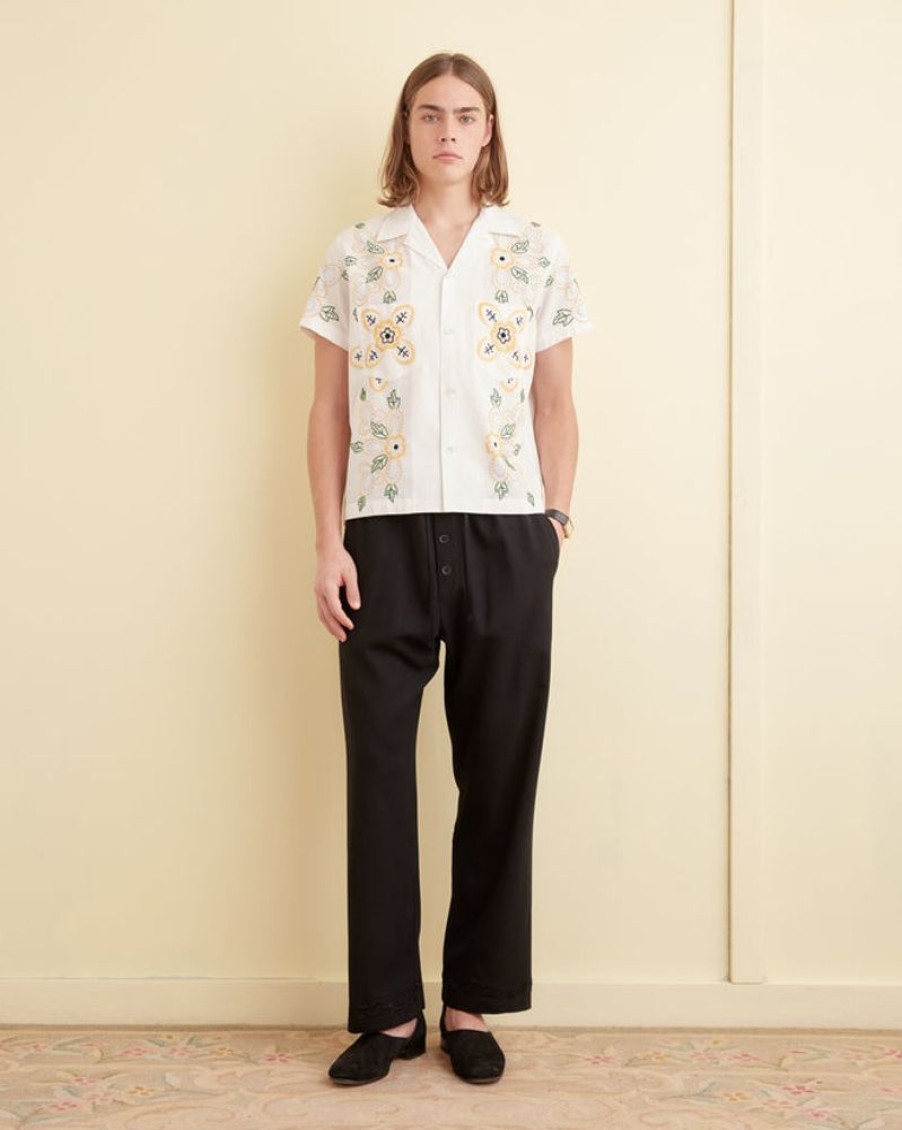 BODE New York Embroidered Buttercup Short Sleeve Shirt | Shirts