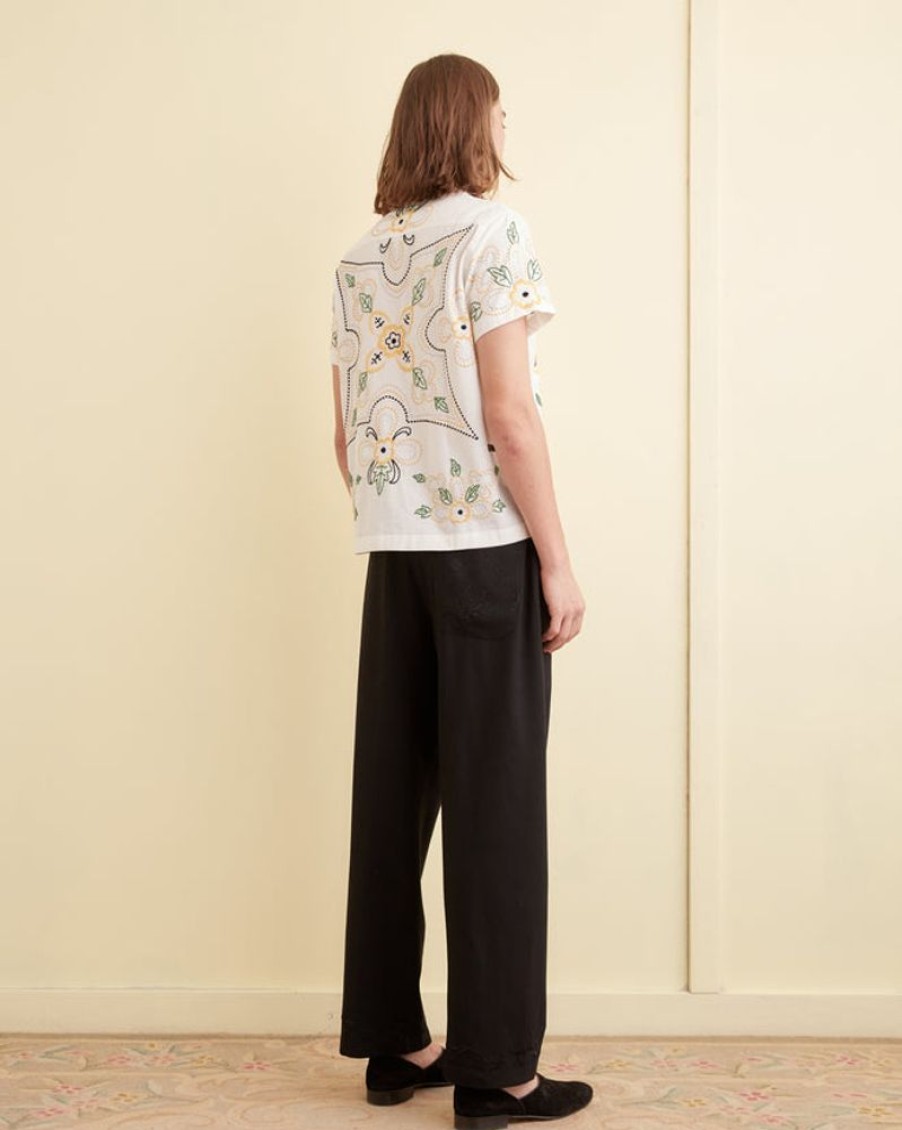 BODE New York Embroidered Buttercup Short Sleeve Shirt | Shirts