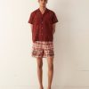 BODE New York Beaded Floral Madras Shorts - Red | Shorts