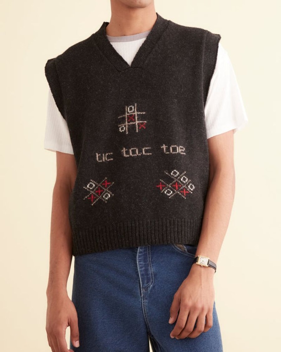 BODE New York Tic Tac Toe Vest | Knitwear