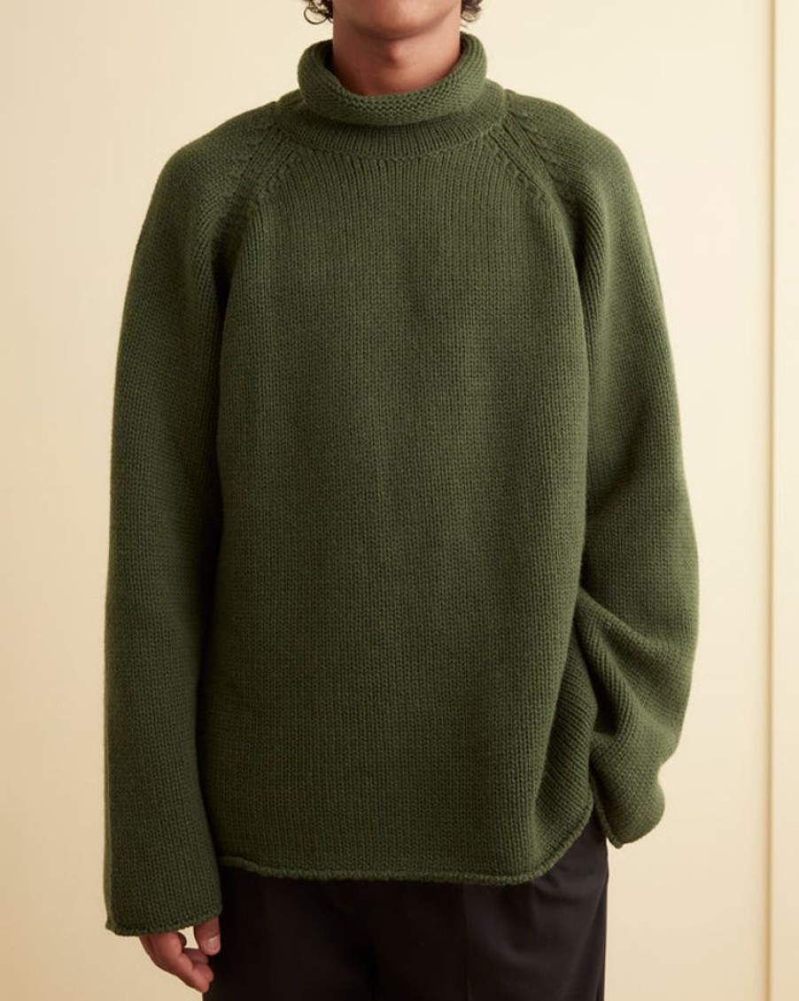 BODE New York Cashmere Rollneck - Green | Knitwear