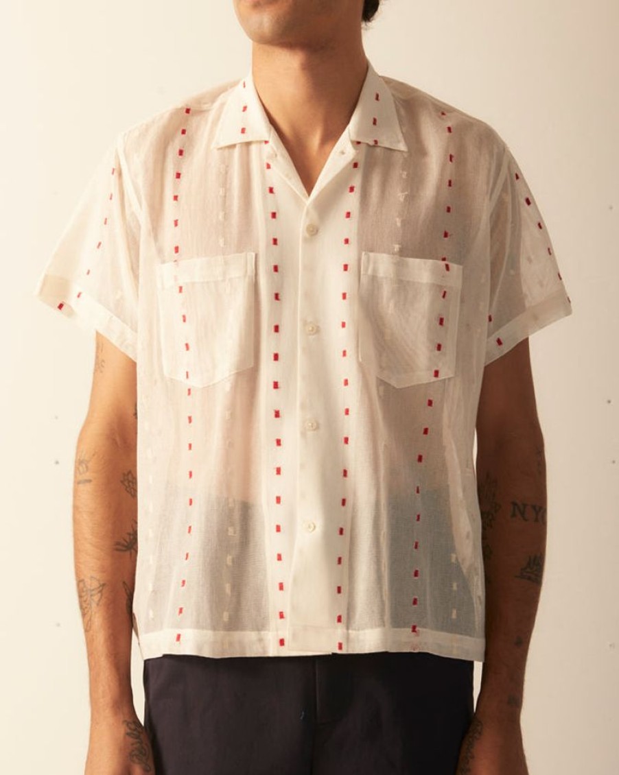 BODE New York Duo Dot Mesh Short Sleeve Shirt | Shirts