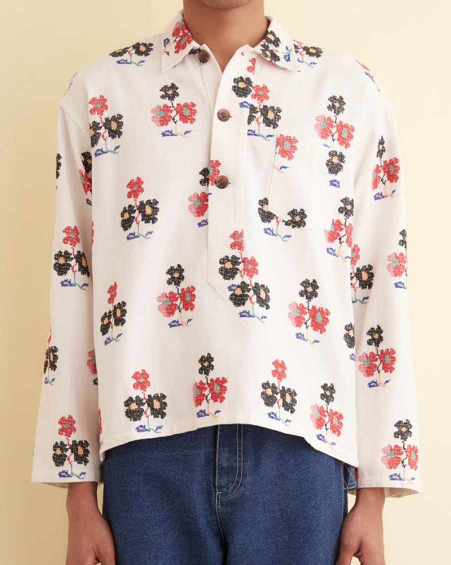 BODE New York Daisy Sprig Pullover | Shirts