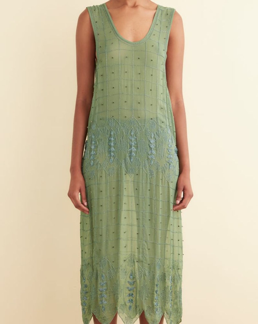 BODE New York Beaded Grid Vine Dress | Dresses