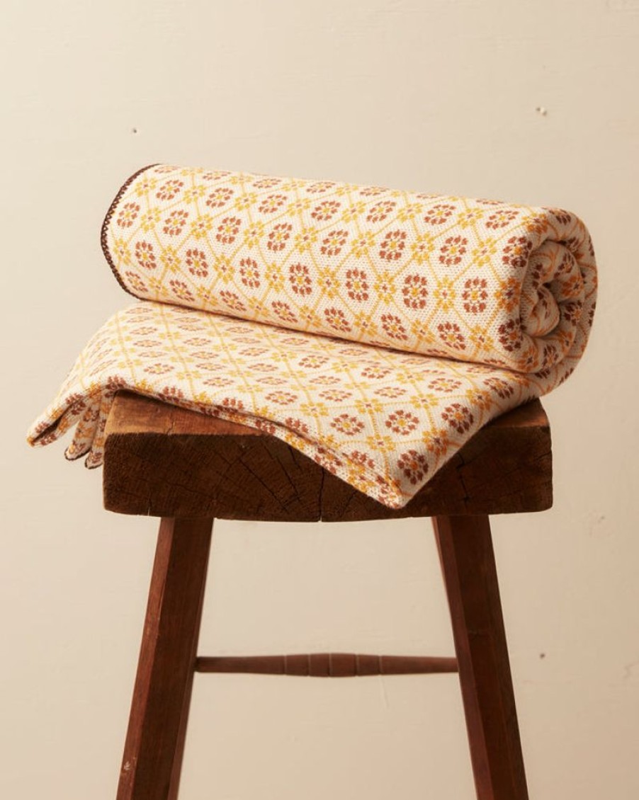 BODE New York Floral Jacquard Throw - Marigold | Home Goods