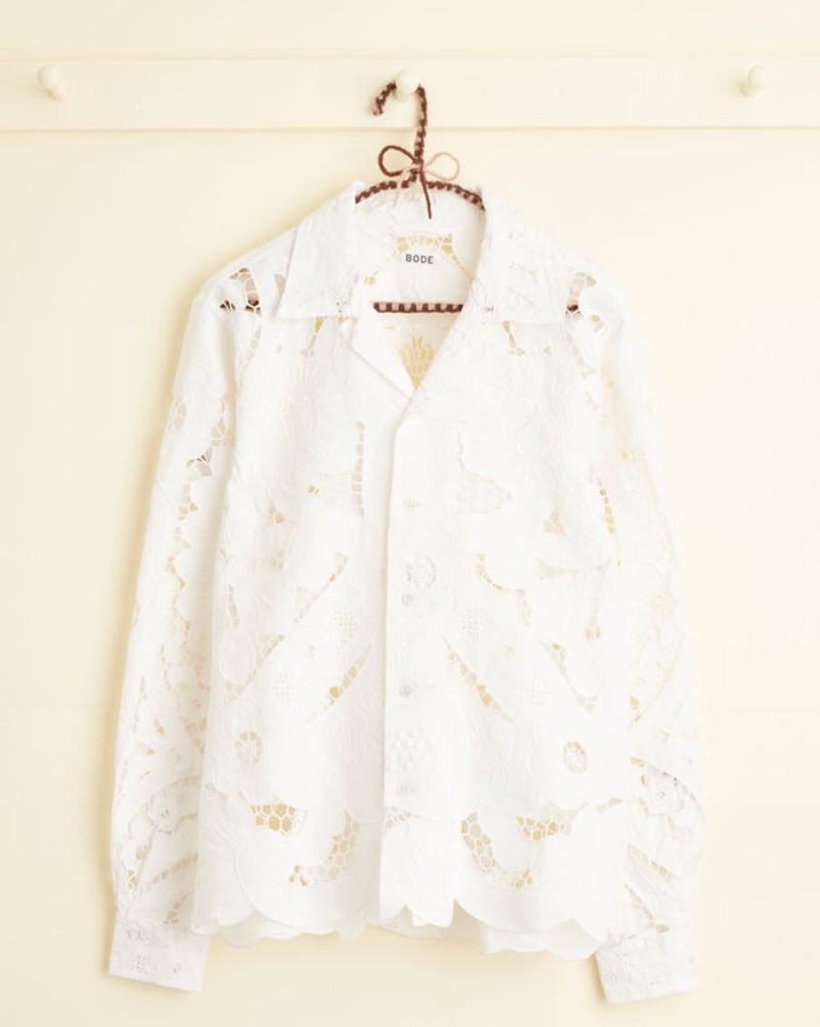 BODE New York Hosta Cutwork Long Sleeve Shirt - Xs | Shirts