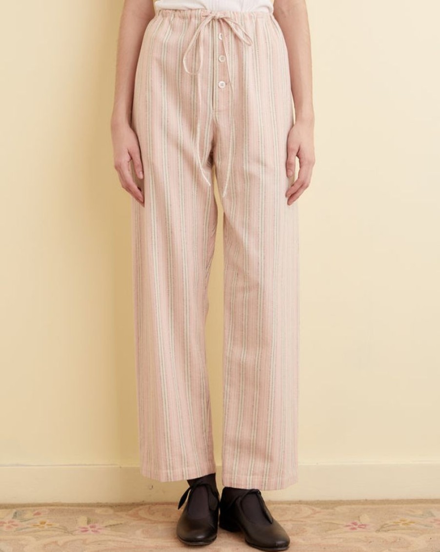 BODE New York Flannel Ticking Pajama Pants | Trousers & Pants