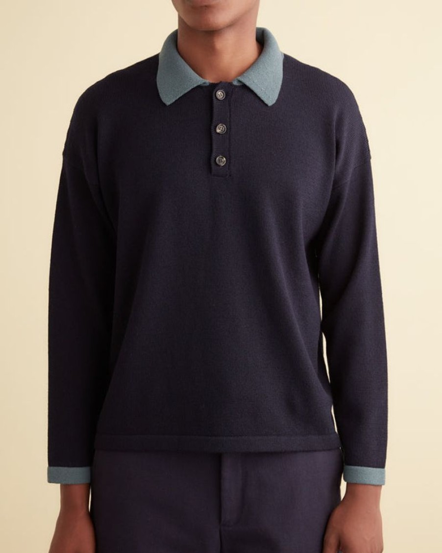 BODE New York Duotone Crepe Polo | Knitwear