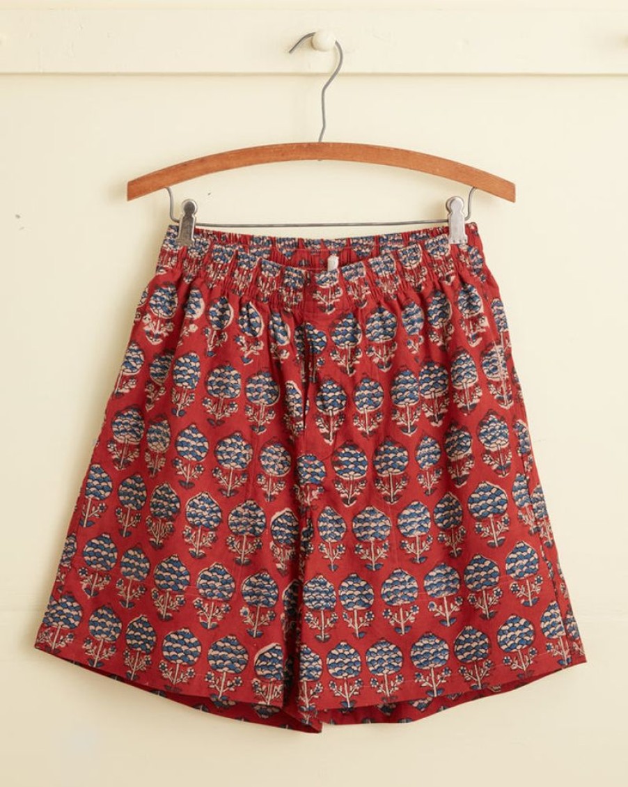 BODE New York Dahlia Block Print Rugby Shorts | Shorts