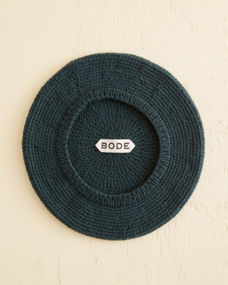 BODE New York Crochet Beret - Green | Accessories