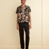 BODE New York Sheer Cranes Short Sleeve Shirt | Shirts