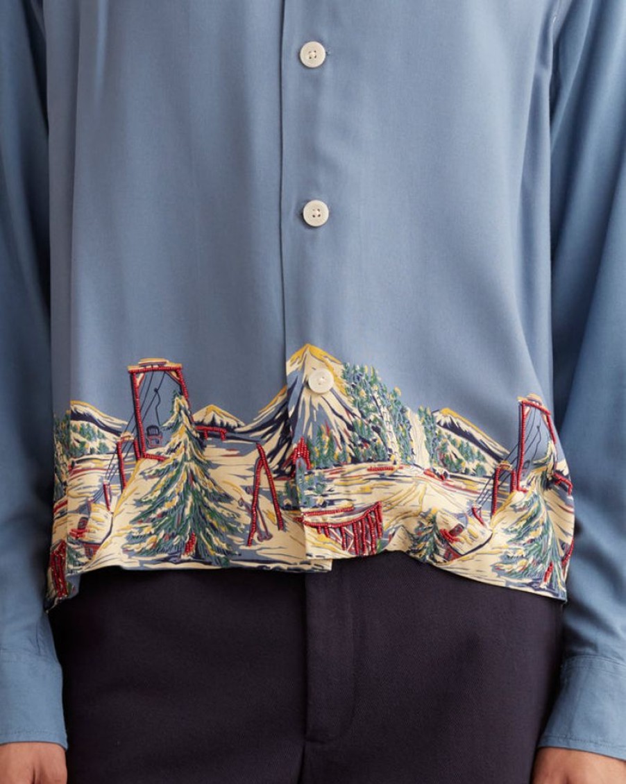 BODE New York Ski Lift Long Sleeve Shirt | Shirts