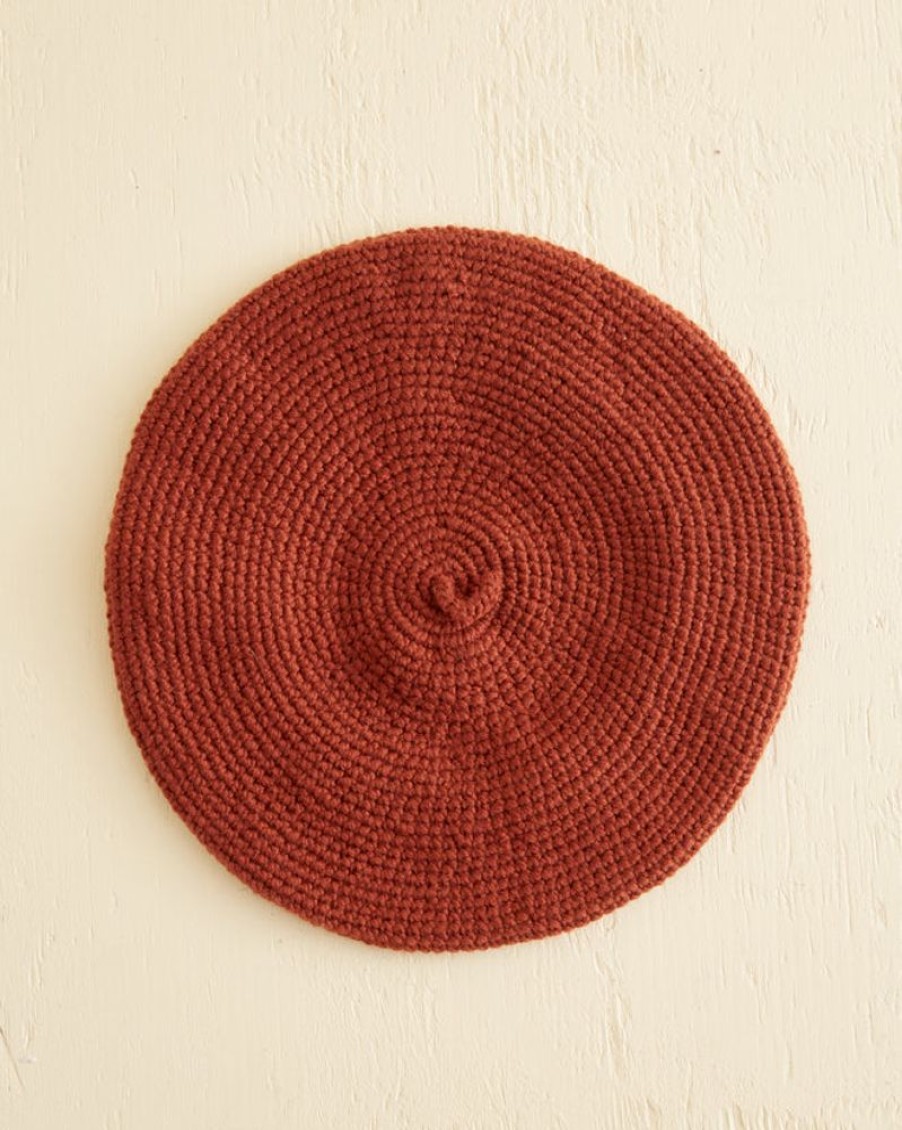 BODE New York Crochet Beret - Tobacco | Accessories