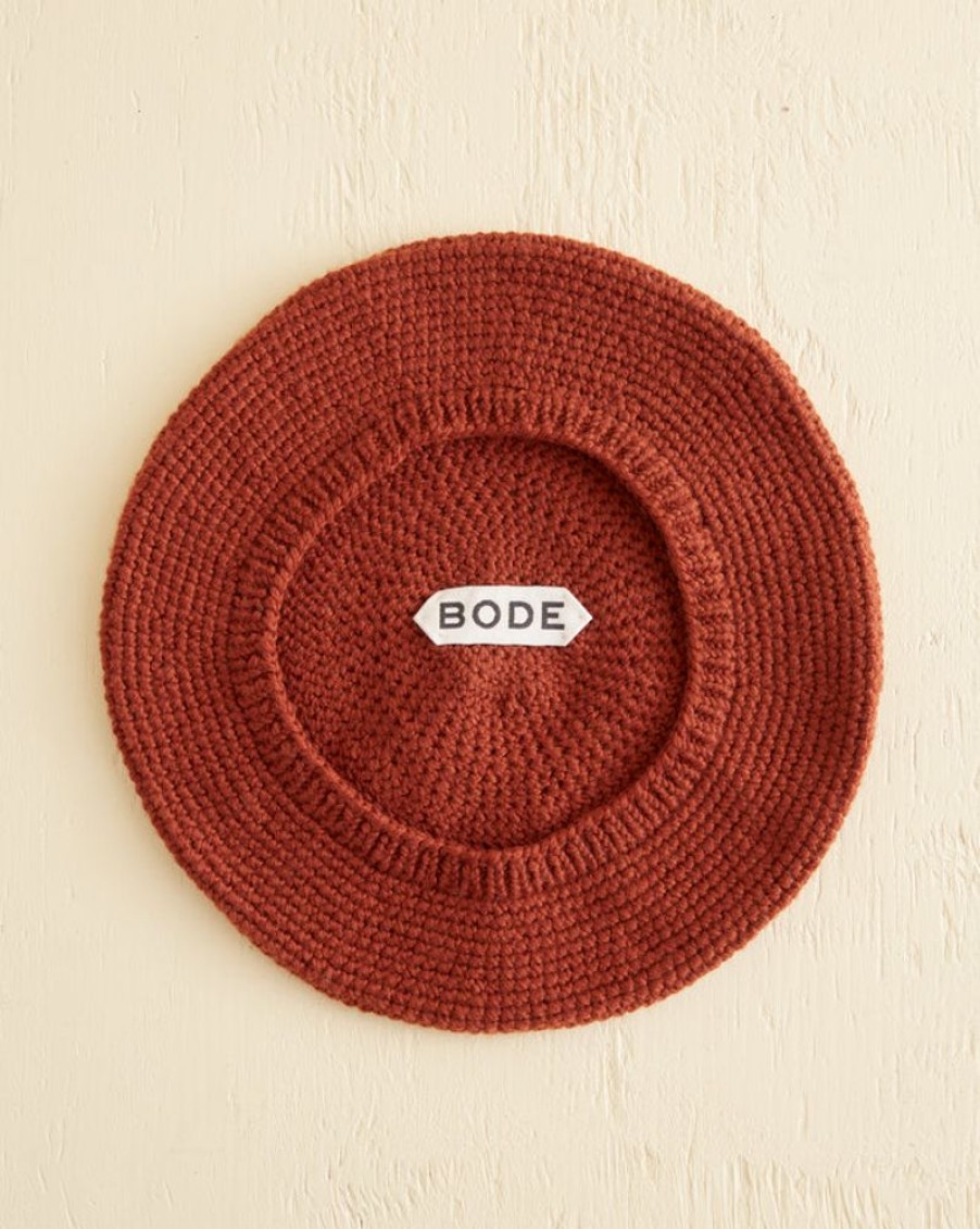 BODE New York Crochet Beret - Tobacco | Accessories