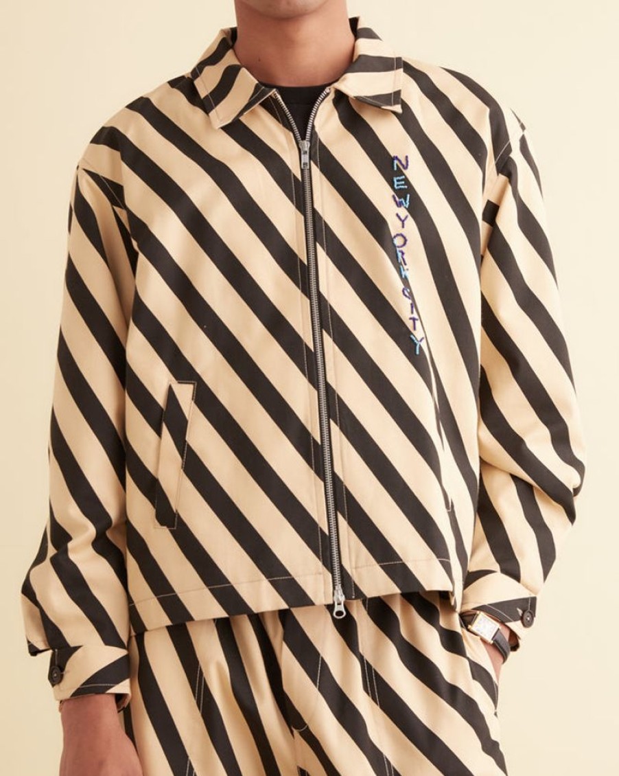 BODE New York Domino Stripe Jacket | Outerwear