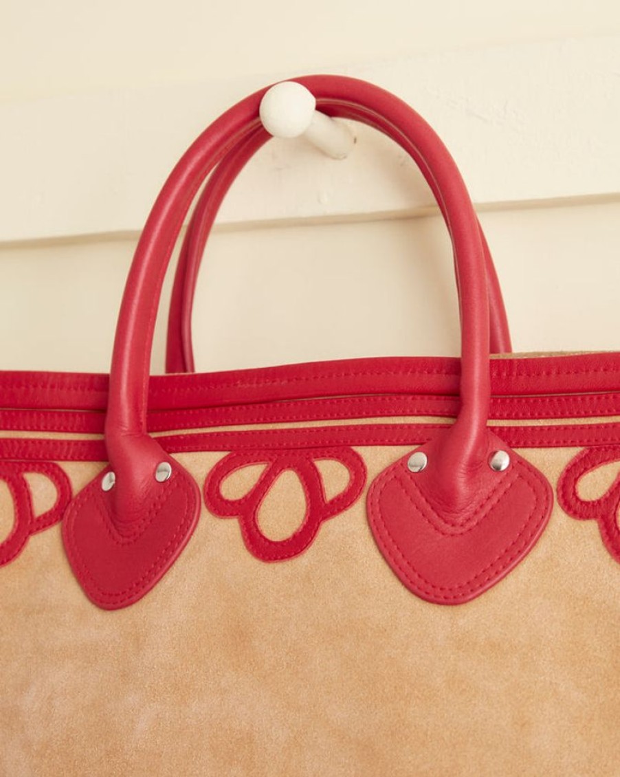 BODE New York Trefoil Tote - Tan/Red | Accessories