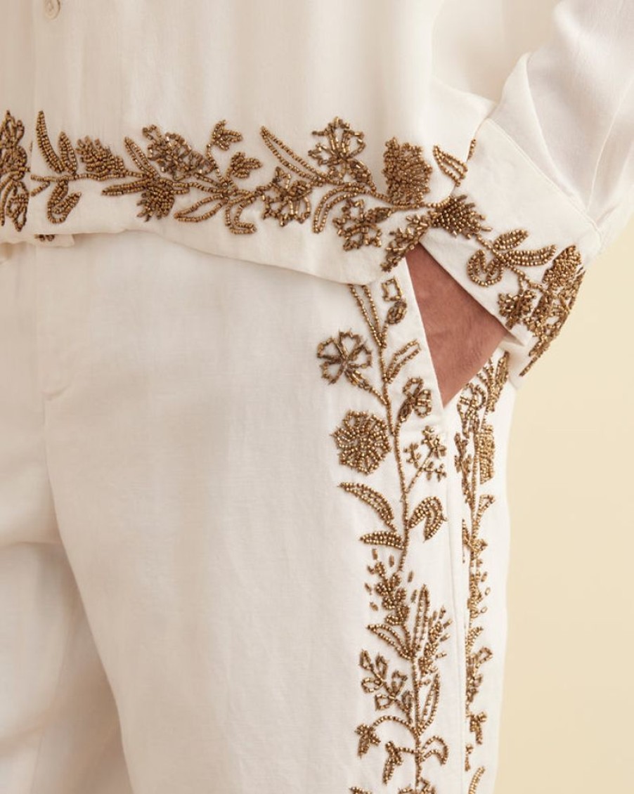 BODE New York Beaded Wheat Flower Trousers | Suiting