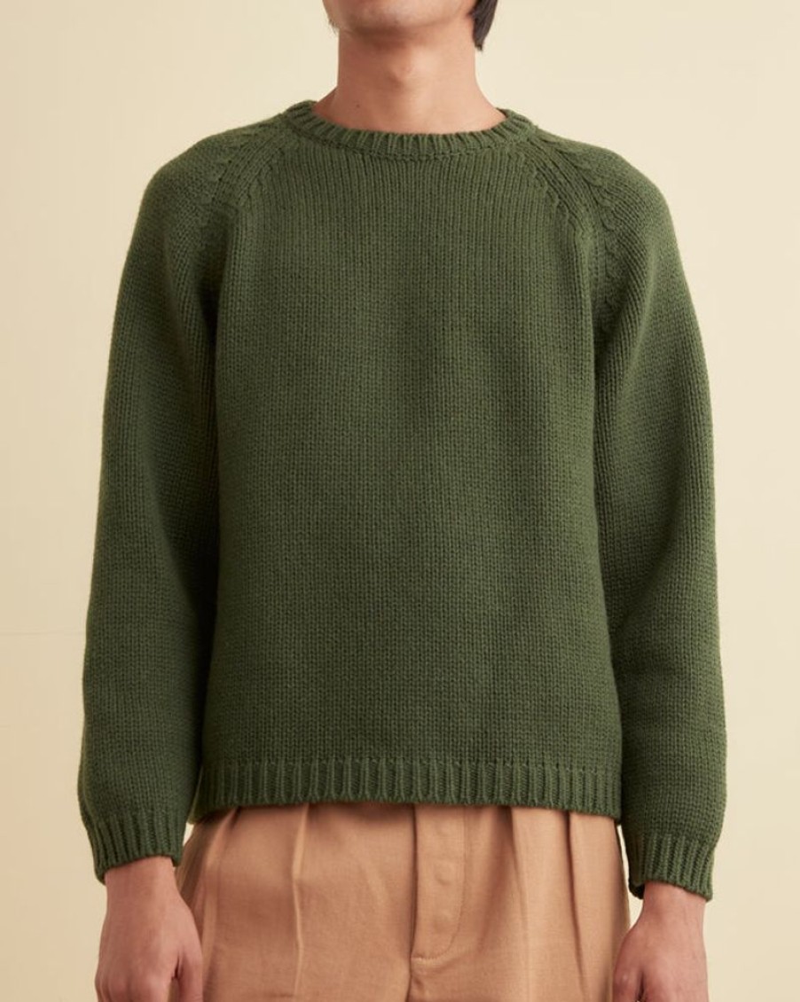 BODE New York Cashmere Crewneck - Green | Knitwear