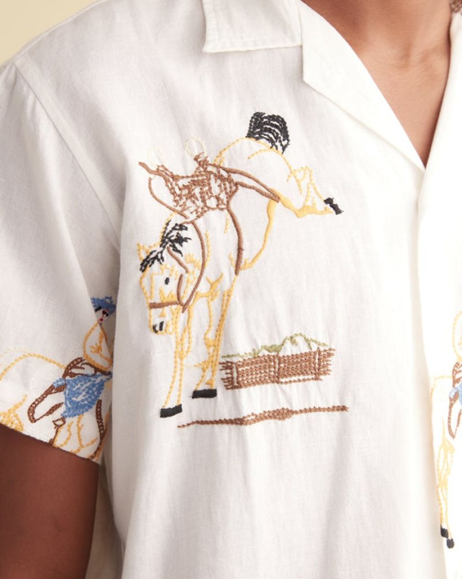 BODE New York Embroidered Buckaroo Short Sleeve Shirt | Shirts