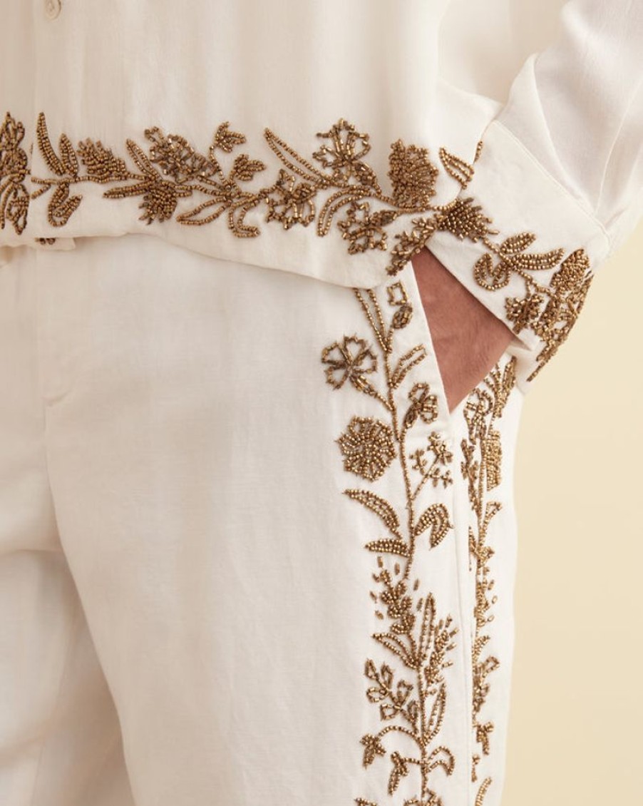 BODE New York Beaded Wheat Flower Trousers | Trousers & Pants