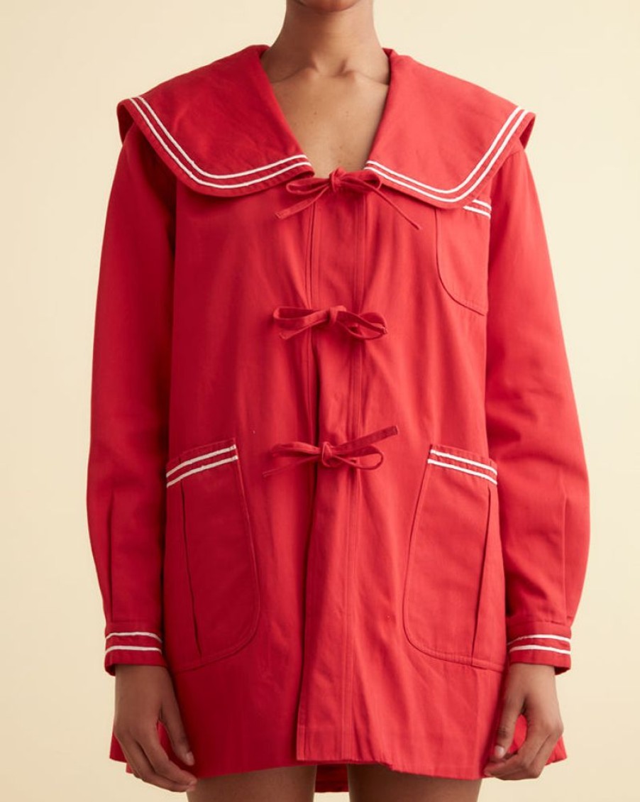 BODE New York Sailor Coat - Red | Outerwear