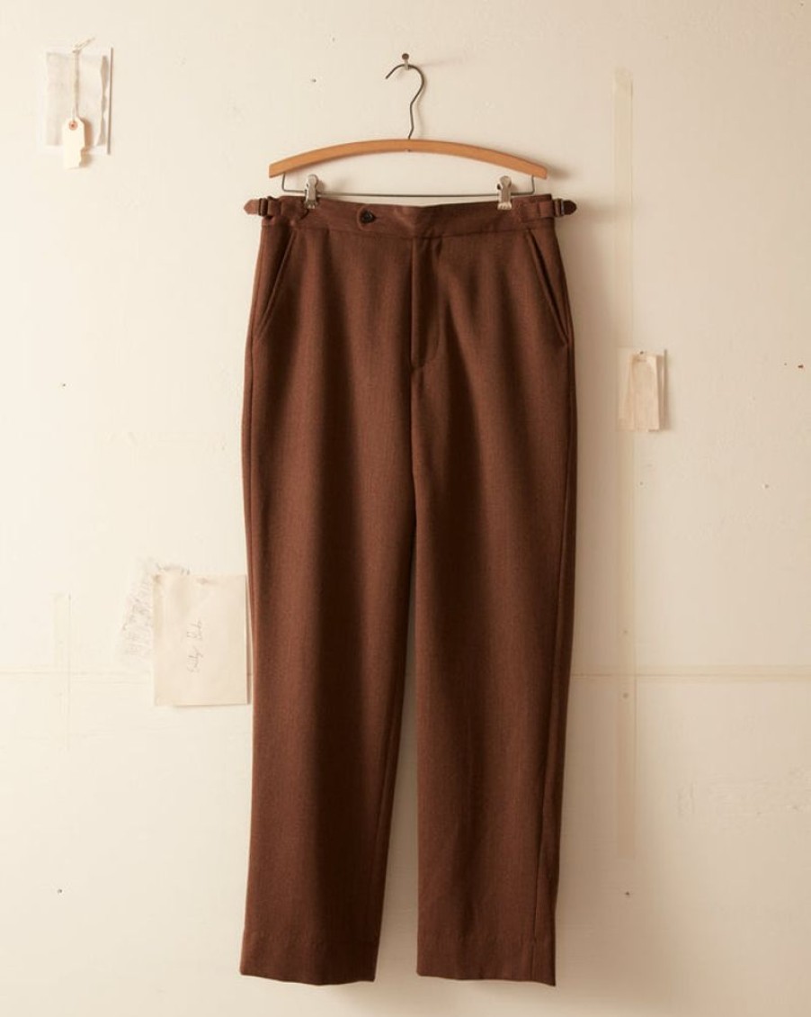 BODE New York Twill Side Buckle Trousers - Brown | Trousers & Pants