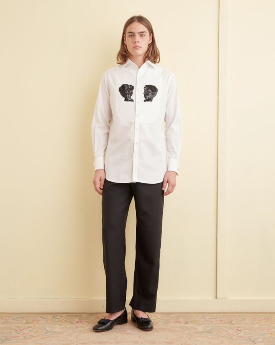 BODE New York Sequined Silhouette Tuxedo Shirt | Shirts