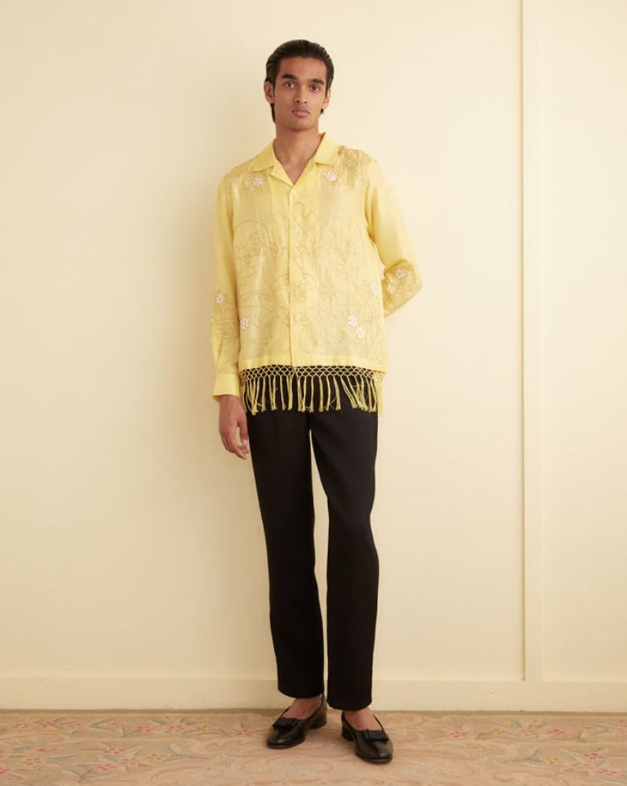 BODE New York Paquerette Fringe Long Sleeve Shirt | Shirts