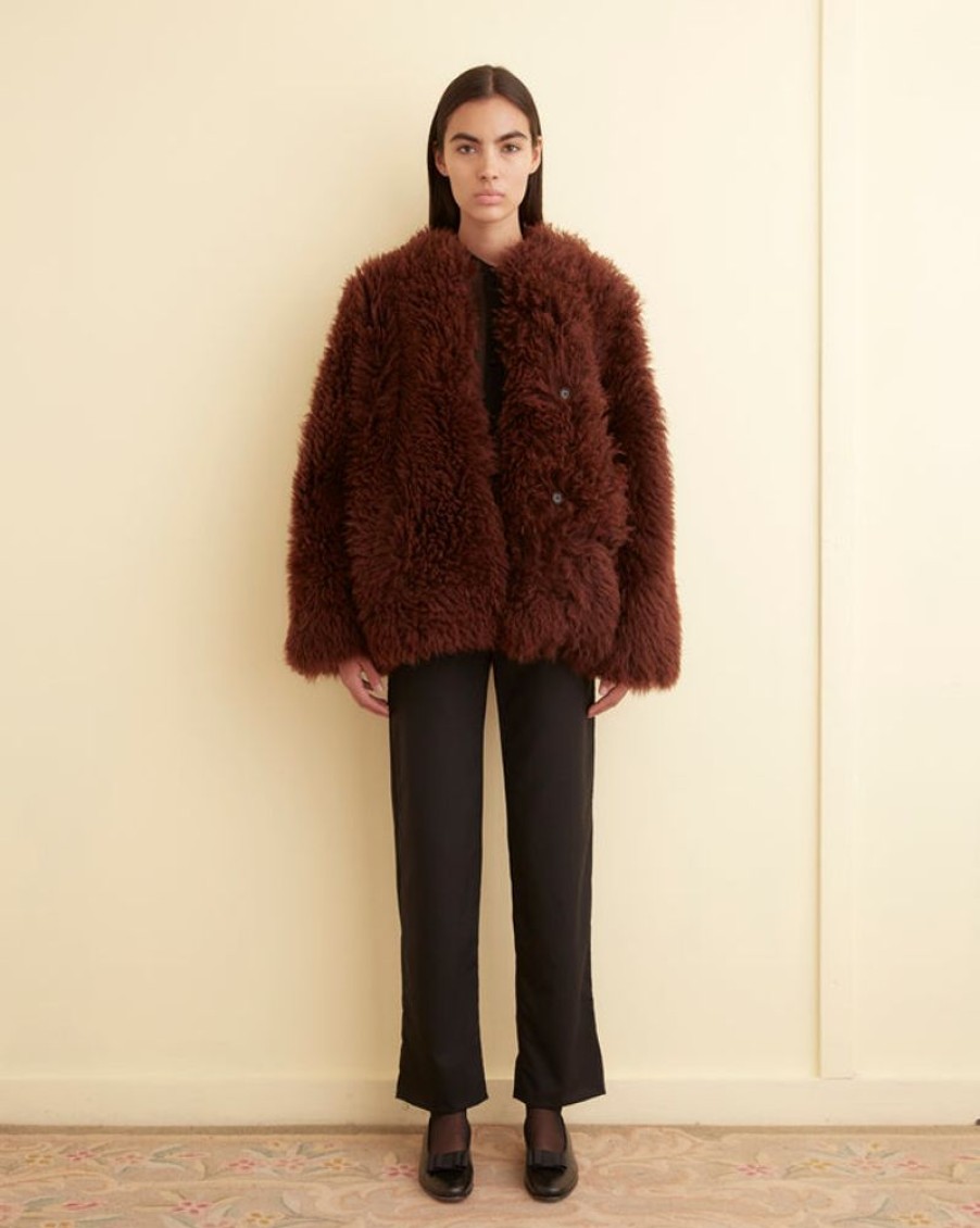 BODE New York Crane Shag Shearling Coat | Outerwear