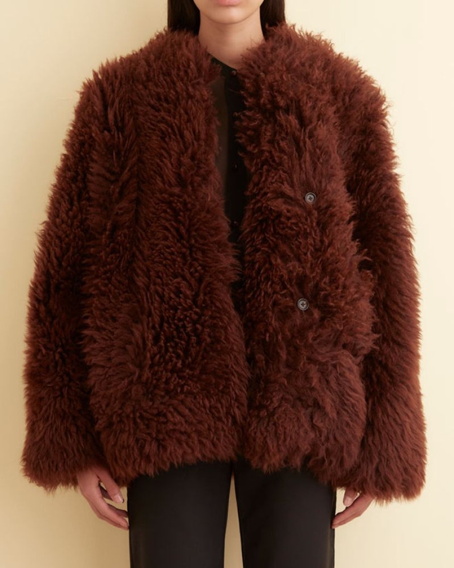 BODE New York Crane Shag Shearling Coat | Outerwear