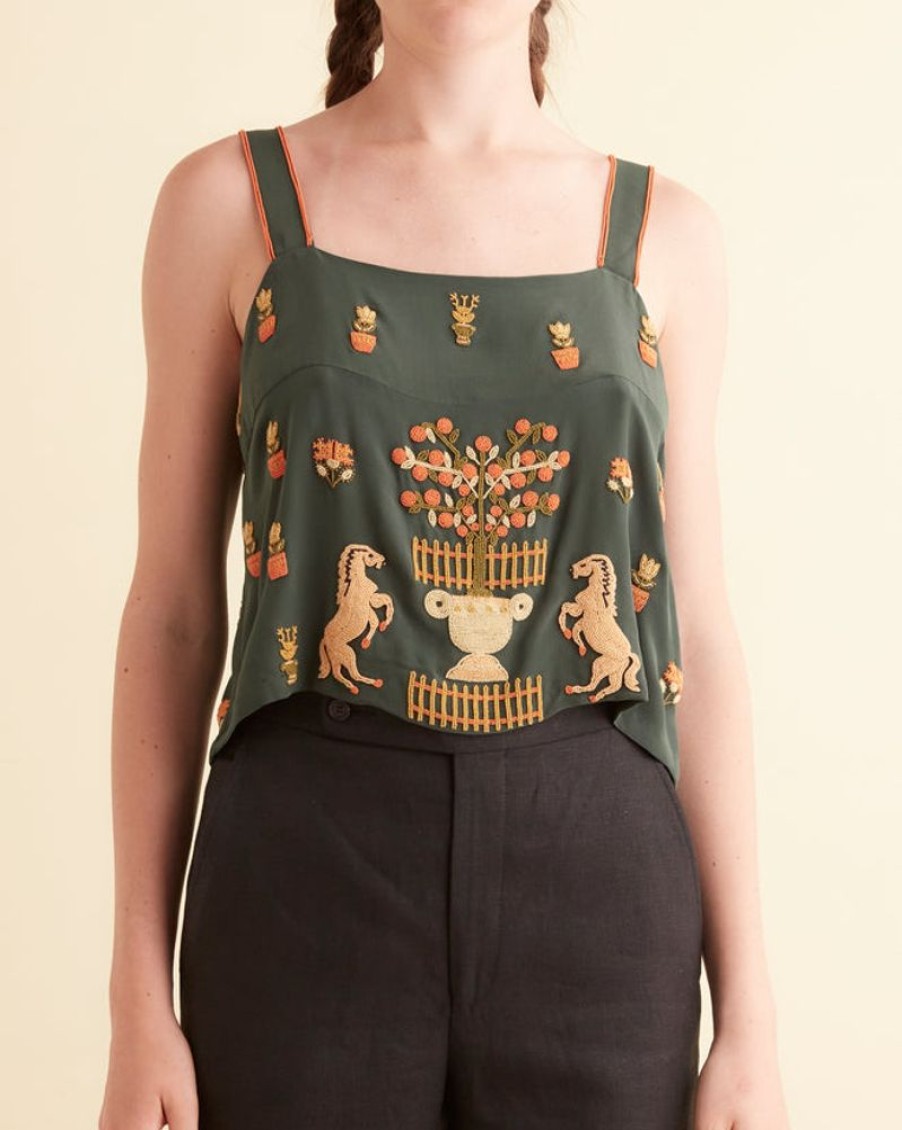 BODE New York Beaded Paddock Sampler Tank | Tops