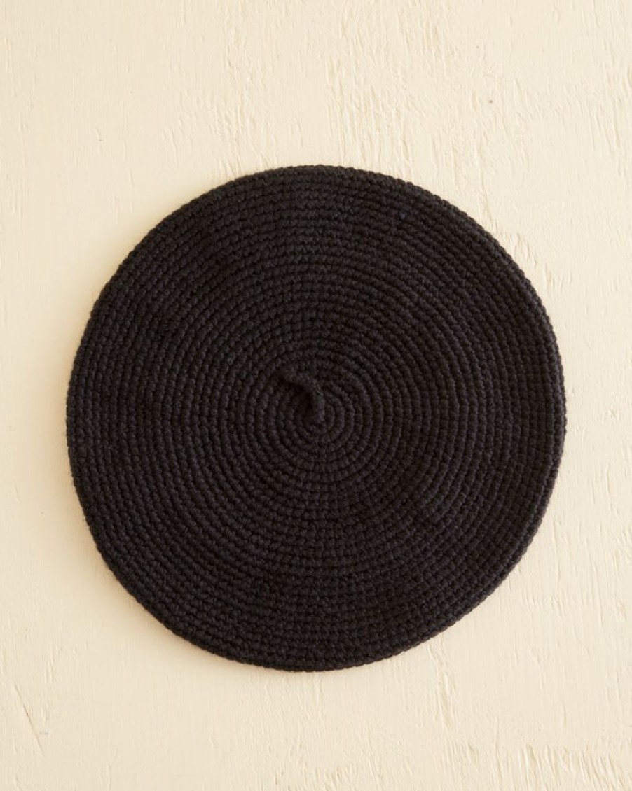 BODE New York Crochet Beret - Black | Accessories