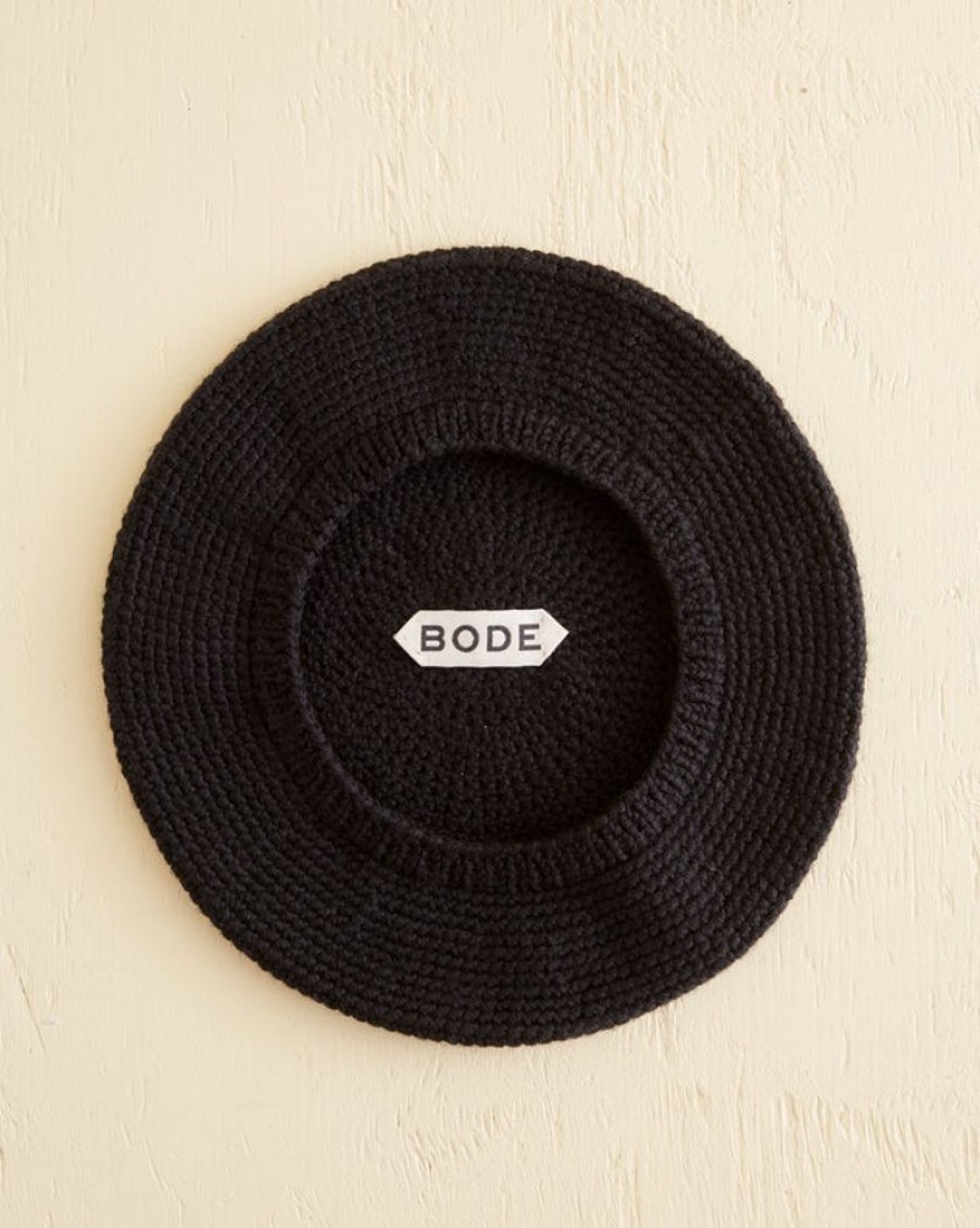 BODE New York Crochet Beret - Black | Accessories