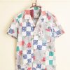 BODE New York Rose Checkerboard Short Sleeve Shirt | Shirts