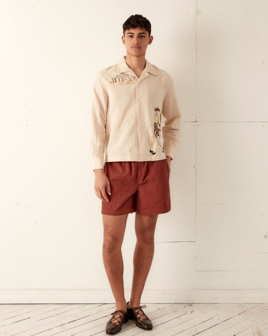 BODE New York Twill Rugby Short - Cinnamon | Shorts